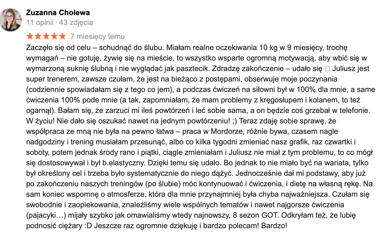 współpraca online z trenerem